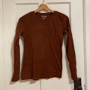 Joe Fresh brown organic cotton long sleeve T-shirt